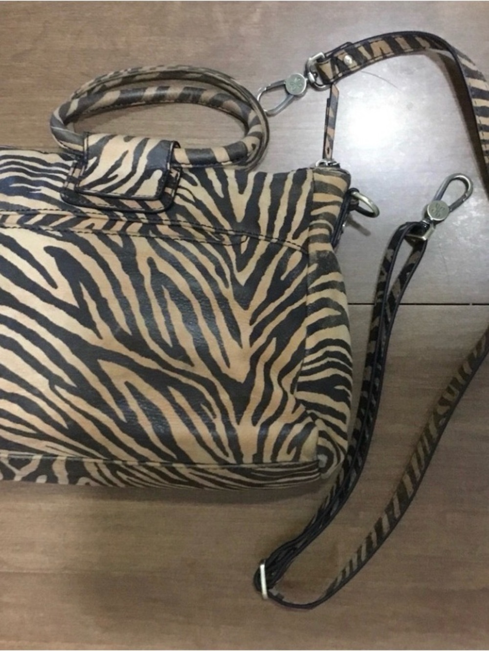 HOBO Shelia medium satchel brown and Black Zebra Print